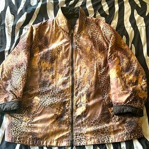 Vintage animal print bomber jacket